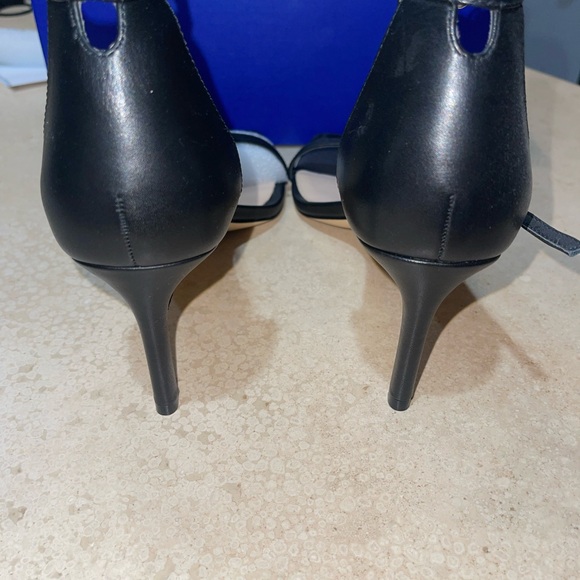 STUART WEITZMAN Amelina 75 Leather Ankle Strap Heel Sandals Black Size 12 US - Picture 6 of 9